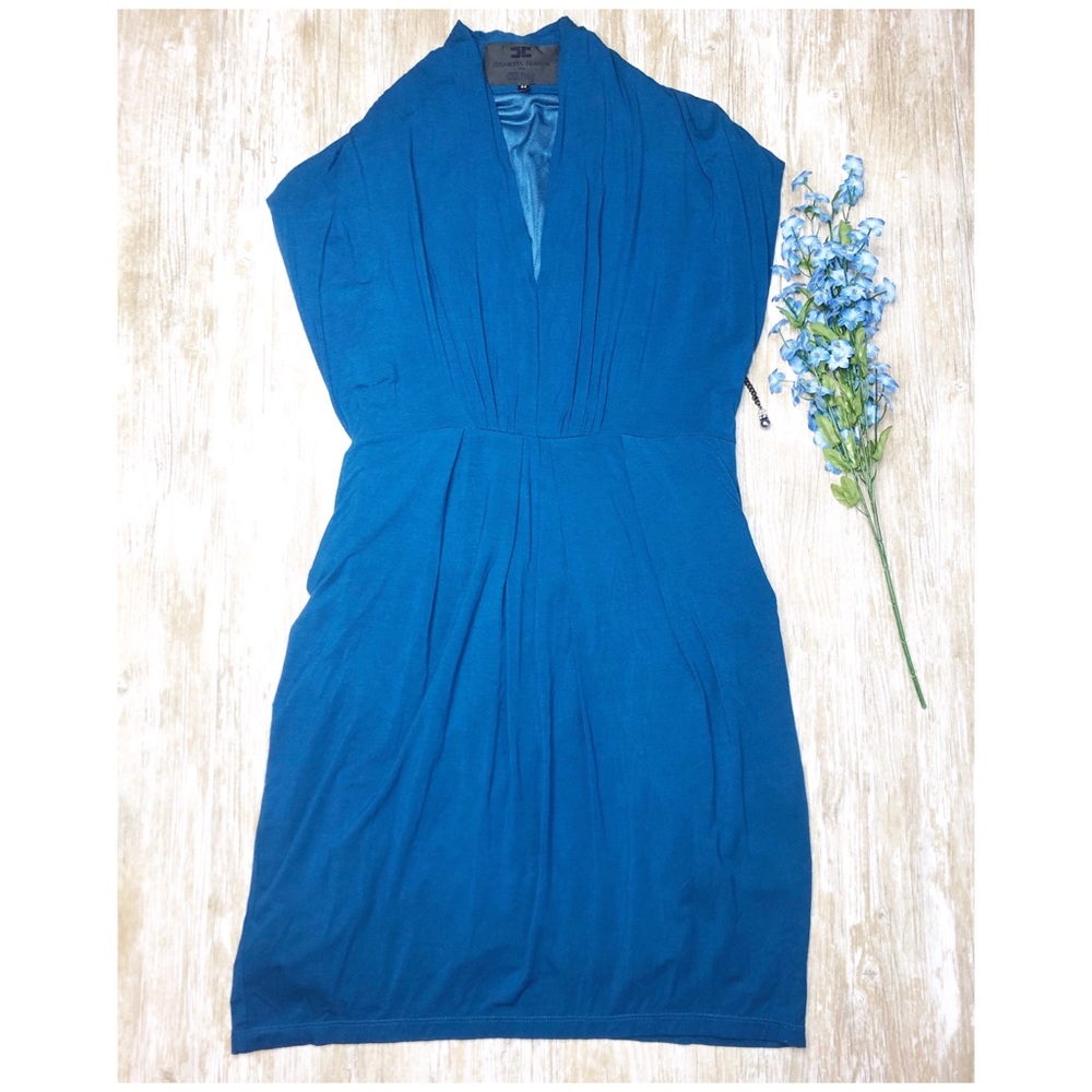 {Elisabetta Franchi For Celyn B} Blue V-neck Dress